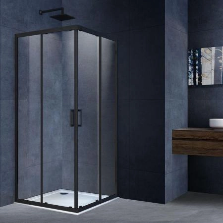 Душевой уголок Vincea Alpha VSS-3AL100CLB, 1000*1000, черный, стекло прозрачное