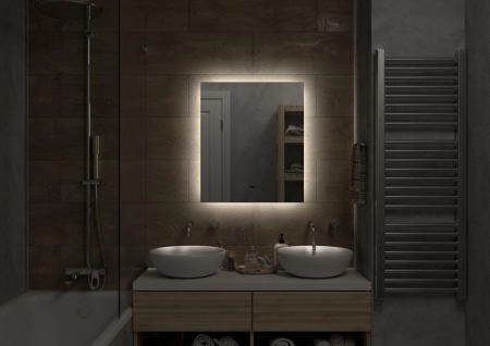 Зеркало Континент Trezhe Led 600х700 с бесконтактным сенсором, холодная подсветка ЗЛП542