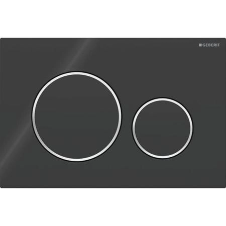 Geberit Sigma20 Клавиша для двойного смыва, круглая, цвет: черный/хром