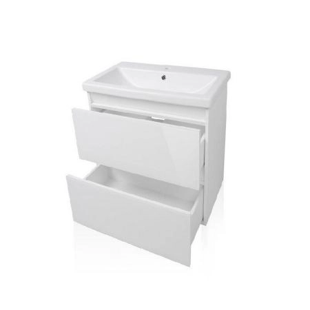 Тумба под раковину Style Line Elfante Даймонд 60 подвесная, Комо 60, Люкс белая, PLUS