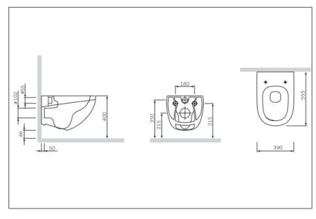 Унитаз Am.Pm Sensation C301700WH подвесной безободковый FlashClean