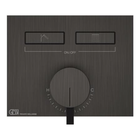 Gessi Hi-Fi Смеситель для душа, с включением до 2 источников одновременно, внешняя часть, цвет: Black Metal Brushed PVD