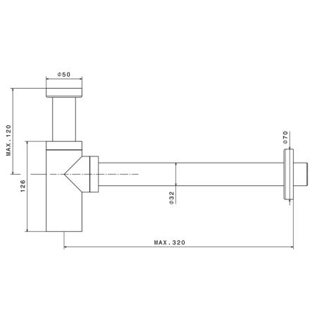 Newform X-STEEL 316 Сифон для раковины под донный клапан, L=300 мм цвет: PVD Brushed copper bronze