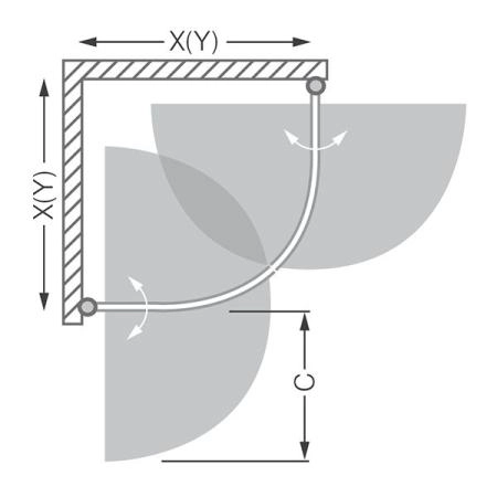 Душевой уголок Roltechnik TR1/1000 Радиусный распашной 100x100 стекло прозразчное 6 мм. Профиль матовый хром