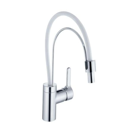 Смеситель Kludi Bingo Star 428590578 для кухни, белый выдвижной излив