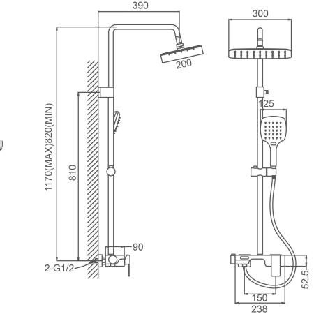 Душевая система SSWW FT03010 для ванны