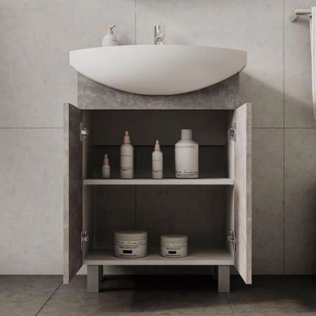 Тумба для ванной Volna Vario Z.50.2D Цемент напольная (Рива) раковина отдельно