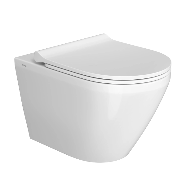 Инсталляция с унитазом VitrA Integra Round  9856B003-7205 комплект 4 в 1 с сиденьем микролифт безободковый цвет клавиши глянцевый хром
