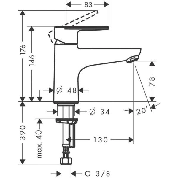 Hansgrohe 71443000 Vernis Blend Смеситель на борт ванны Monotrou, без переключателя, хром