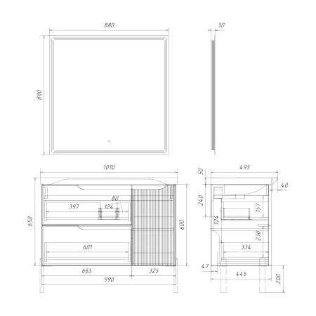 Тумба с раковиной Comforty Сидней-100 00-00022768CF серый шелк с раковиной CF188057-100