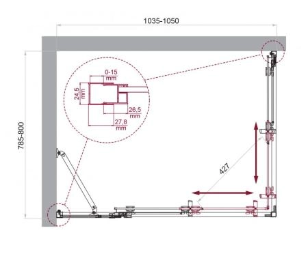 Душевой уголок BelBagno LUCE 110x90 матовое стекло 6 мм профиль хром LUCE-AH-21-110/90-P-Cr