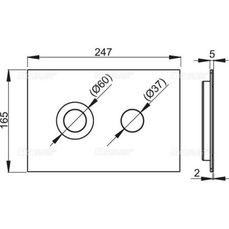 Кнопки смыва AlcaPlast FLAT ALUNOX TURN металл–матовый