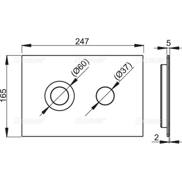 Кнопки смыва AlcaPlast FLAT ALUNOX TURN металл–матовый