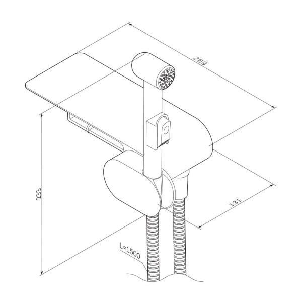 Смеситель, монтируемый в стену с гигиеническим душем AM.PM Like F0202600 Хром