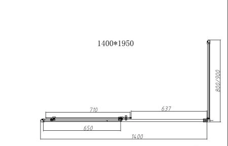 Душевой уголок Vincea Slim-N VSR-4SN8014CGB, 1400*800, черный, стекло тонированное