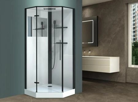 Душевая кабина ESBANO ESM-PENTA-90 (Left) 90x90 черный профиль