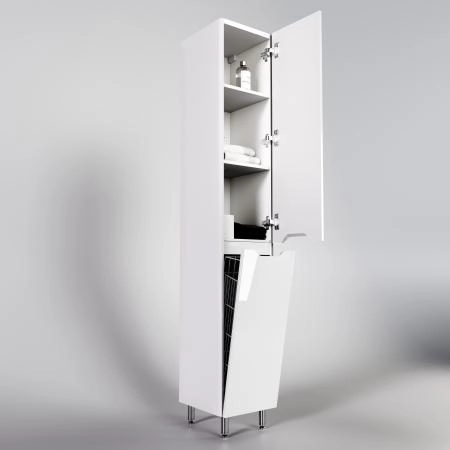 Колонна универсальная Style Line Марелла с корзиной, Люкс антискрейтч белый глянец, PLUS