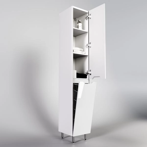 Колонна универсальная Style Line Марелла с корзиной, Люкс антискрейтч белый глянец, PLUS