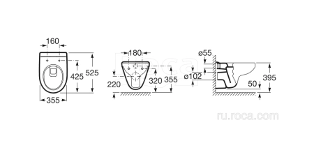 Унитаз (чаша) Roca Victoria подвесная 34630300R
