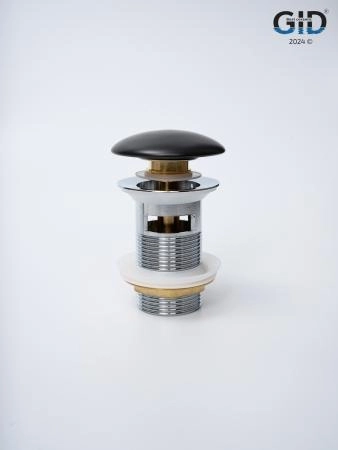 Донный клапан Gid  с переливом Blm100-1 74407K черный матовый 7x7x10