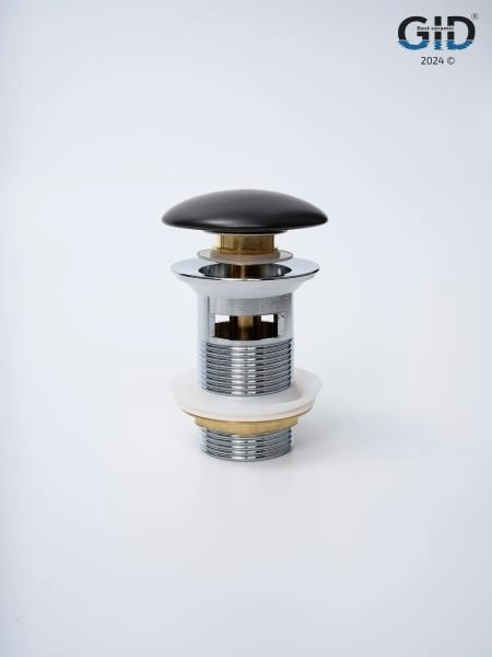 Донный клапан Gid  с переливом Blm100-1 74407K черный матовый 7x7x10