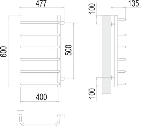 Полотенцесушитель Terminus Стандарт П6 400х600 бп 500 водяной