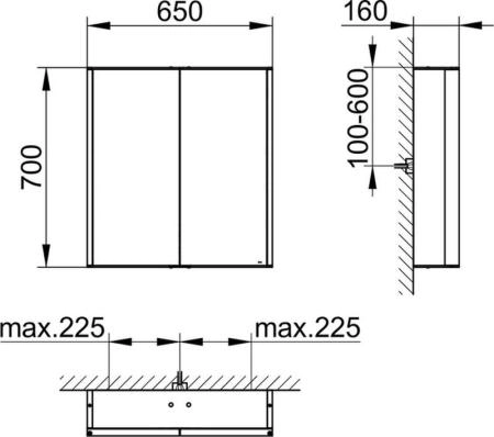 Зеркальный шкаф Keuco Royal Match 650 x 700 x 160 mm 12801171301