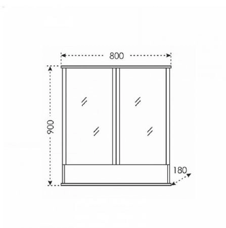 Зеркальный шкаф Санта Вегас 80 см 700180