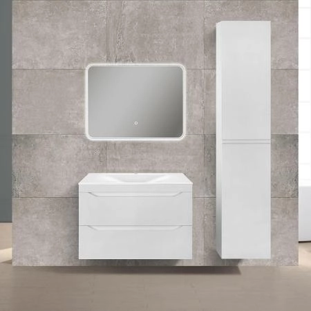 Тумба под раковину Vincea Fine 800 подвесная, 2 выкатных ящика soft close, G.White
