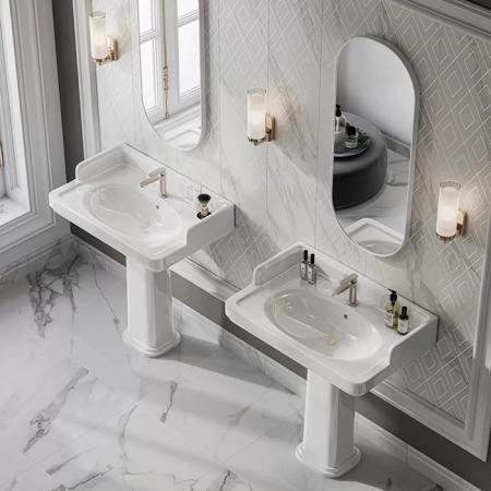 Раковина Kerama Marazzi POMPEI ПОМПЕИ PO.wb.80 подвесная/мебельная 80, белая глянцевая