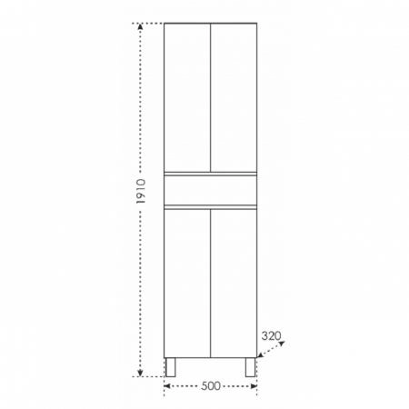 Шкаф-пенал СаНта Марс 50, 700249, напольный