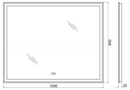 Зеркало Belbagno SPC-GRT-1200-800-LED-TCH Led подсветка, сенсор 1200x30x800