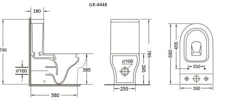Унитаз Grossman GR-4448S (680*390*790) напольный с тонкой крышкой