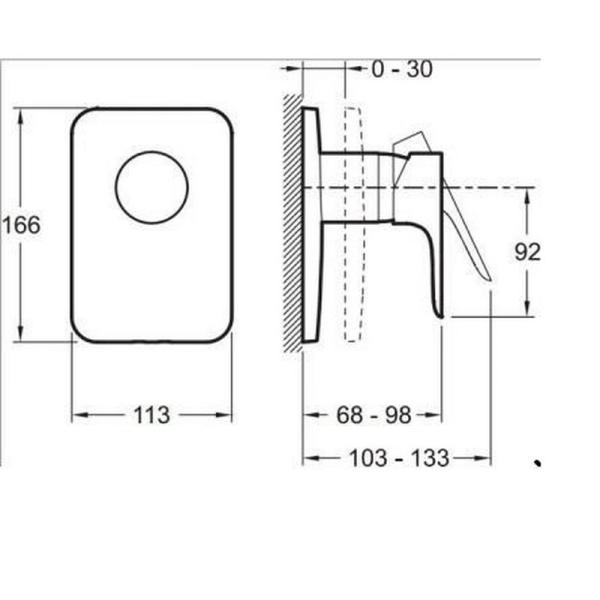 Смеситель Jacob Delafon ALEO E98705-CP для душа хром