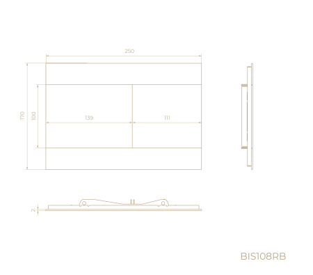 Кнопка смыва KNOTLOR DUET BIS108RB, бронза  (серия 1)