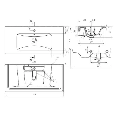 Тумба под раковину ASB-Woodline Рома 100 Н напольная