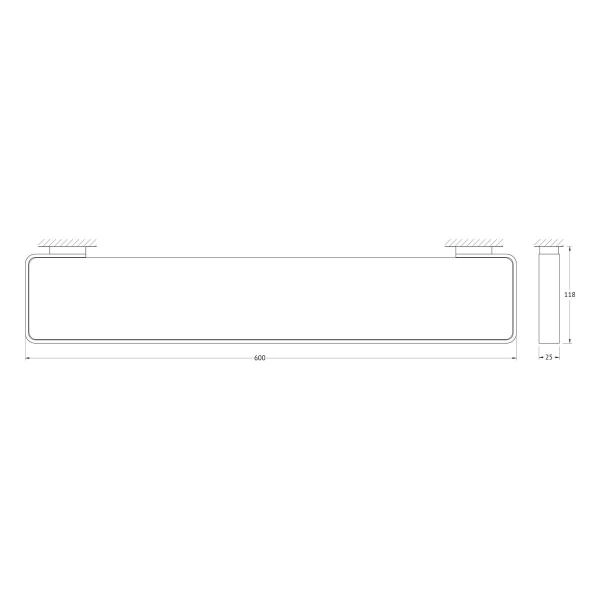 Полка с держателями  матовое стекло;  ARTWELLE Regen 832760A хром