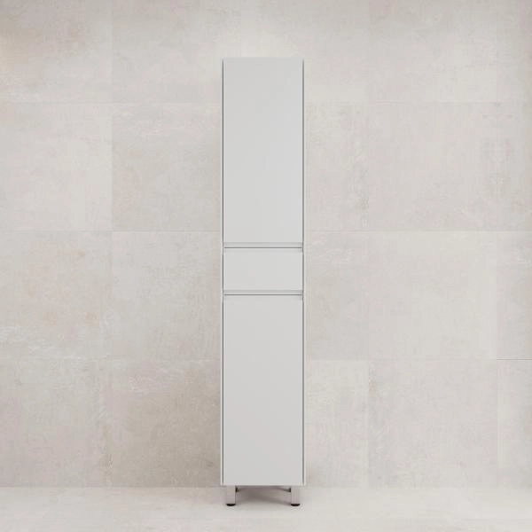 Пенал Style Line ЛИМА36 напольный, 1 ящ., 2 створки, PLUS, эмаль, белый матовый