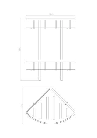 Полка для ванной 2-х ярусная угловая WONZON & WOGHAND, Хром (WW-4142)