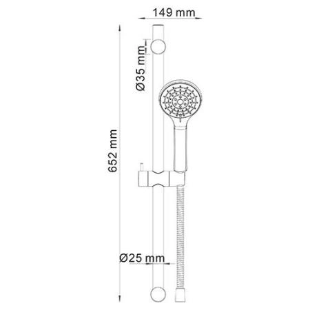 Душевой гарнитур Wasserkraft A064  65,2 см