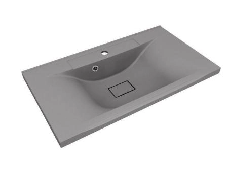 Раковина кварцевая Uperwood Elen Quartz 80 см, серая матовая, серый шелк