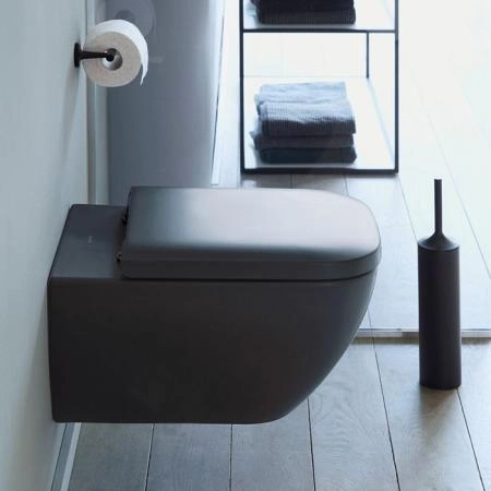 Duravit Happy D.2 Унитаз подвесной rimless 365x540мм, , вкл. крепление Durafix,  с покрытием WG, цвет: антрацит матовый ( ДЛИННЫЙ срок пр-ва!)