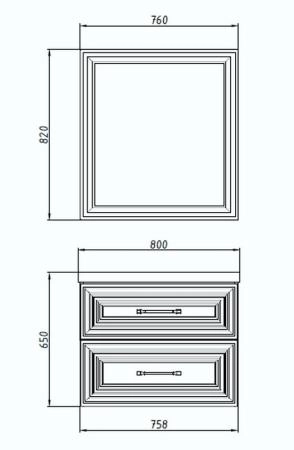 Тумба ASB-Mebel Валенца 80 Слоновая кость подвесная под раковину Гармония 80