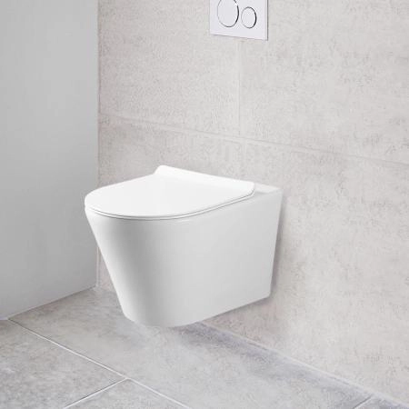 Унитаз подвесной Vincea Vito VT1-23 безободковый, цвет белый, ультратонкое soft-close сиденье