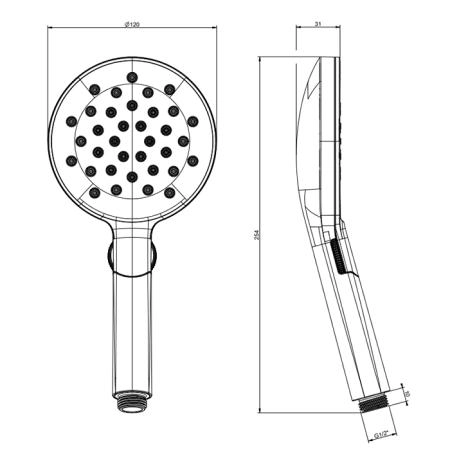 Gessi Emporio shower Ручной душ, с 3 режимами струи с защитой от накипи с круглым переключателем, цвет: хром