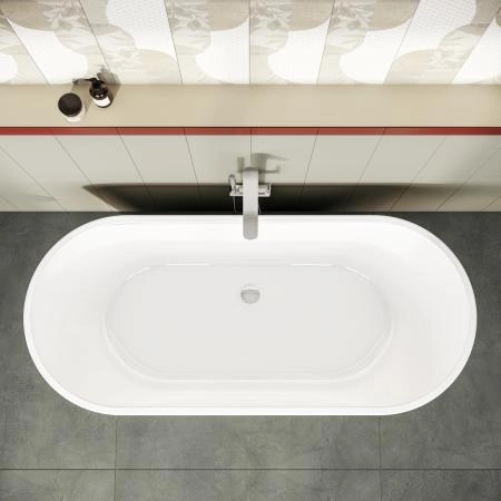 Ванна VitrA Geo 65380006000 180 x 80,5 см отдельностоящая акриловая прямоугольная белая