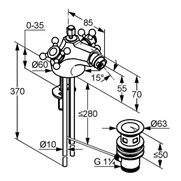 Смеситель Kludi Adlon 512110520 для биде, хром