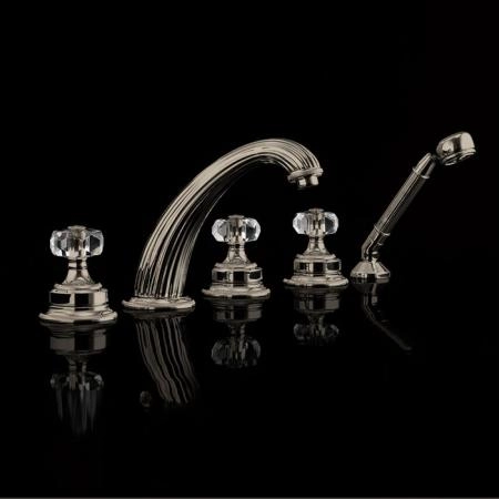 Devon&Devon Excelsior King Смеситель для установки на борт ванны с 5 отверстиями, переключателем и душем. Цвет: блестящий никель.
