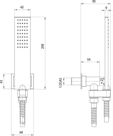 Душевой гарнитур Bossini Flat One C13001C.030 хром