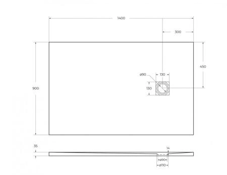 Душевой поддон BelBagno 120x90 искусственный камень чёрный матовый прямоугольный TRAY-MR-UNO-AH-120/90-35-NERO-CR